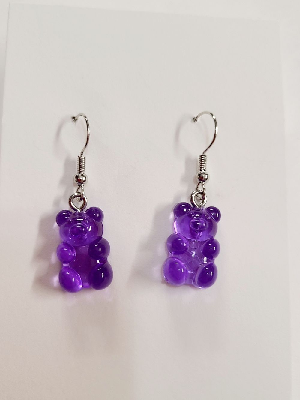 Purple Gummy Bear Dangle Earrings - Women Jewelry